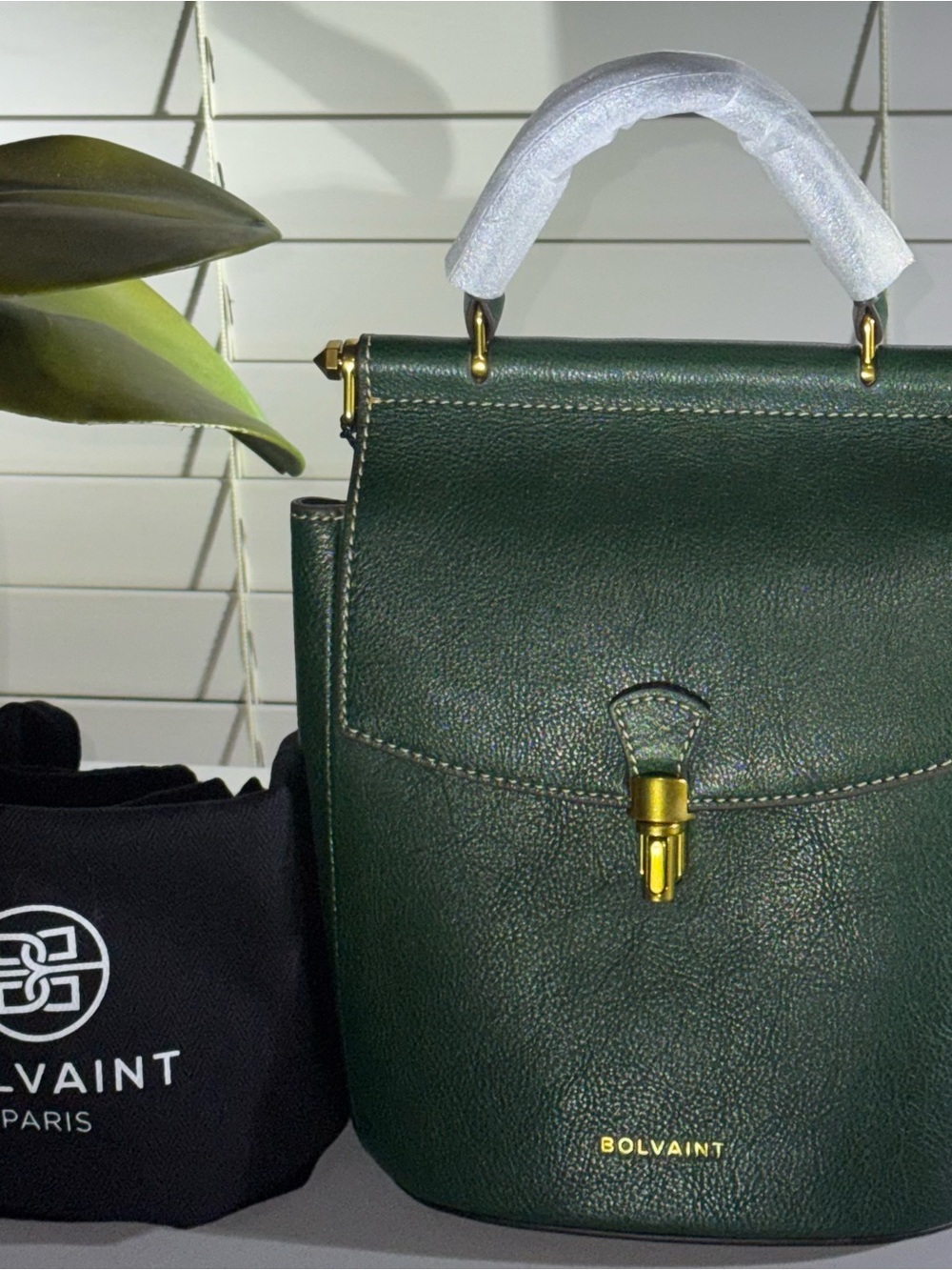 Bolvaint Green Leather Backpack Bag